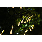 Karácsonyi installáció, vízcsepp alakú, 20 LED, 5 méter, napenergia, fényérzékelő