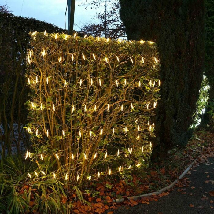 Karácsonyi Háló Telepítés, 31V-os Transzformátorral, Meleg Fehér, 120 V5 LED, 8 Fényeffektus, Drót