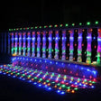 Instalație Crăciun tip plasă LED 8x1m, 320 LED-uri multicolor, vedere de ansamblu pe fond negru