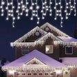 Instalatie Craciun Tip Turturi, IP44, 5 m, 143 Led-uri, Alb rece, 8 jocuri de lumini, Interconectabila, Prelungitor 5 m inclus, Fir Cupru, Vivimall, Interior/Exterior - vivimall.ro