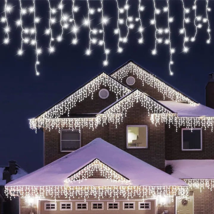 Instalatie Craciun Tip Turturi, 5 M, 143 Led-Uri, Ip44, Rece, 8 Jocuri De Lumini, Telecomanda Inclusa, Interconectabila, Prelungitor 5 M Inclus, Fir Cupru, Interior/Exterior