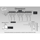 Instalatie Craciun Turturi, Ip44, 32 M, 943 Led-Uri,Perdea Franjurata, Alb Cald, 8 Jocuri De Lumini, Transformator 31 V, Putere 9 W, Interconectabila, Interior/Exterior, Prelungitor 5 M Inclus, Fir