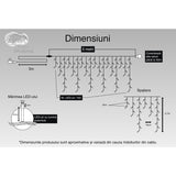 Instalatie Craciun Turturi, Ip44, 5 M, 96 Led-Uri,Perdea Franjurata, Rece, 8 Jocuri De Lumini, Transformator 31 V, Putere 9 W Cu Telecomanda, Interconectabila, Interior/Exterior, Prelungitor 5 M Inclus, Fir