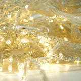 Instalatie Craciun Yoto, Tip Franjuri/Turturi, 12 m, 300 LED-uri, Prelungitor 1.5 m, 8 Jocuri de Lumini, Interconectabila, Conectare la Retea, Fir transparent, Interior/Exterior, Alb Cald - vivimall.ro