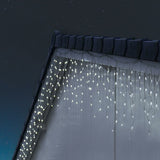 Instalatie Craciun Yoto, Tip Franjuri/Turturi, 4 m, 120 LED-uri, Prelungitor 1.5 m, 8 Jocuri de Lumini, Interconectabila, Conectare la Retea, Fir transparent, Interior/Exterior, Alb Rece - vivimall.ro