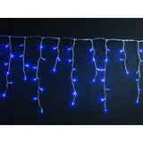 Instalatie Craciun Yoto, Tip Franjuri/Turturi, 4 m, 120 LED-uri, Prelungitor 1.5 m, 8 Jocuri de Lumini, Interconectabila, Conectare la Retea, Fir transparent, Interior/Exterior, Albastru - vivimall.ro