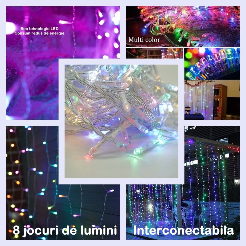 Controllerul instalației perdea Yoto cu 8 jocuri de lumini și prelungitor 1,5 m inclus