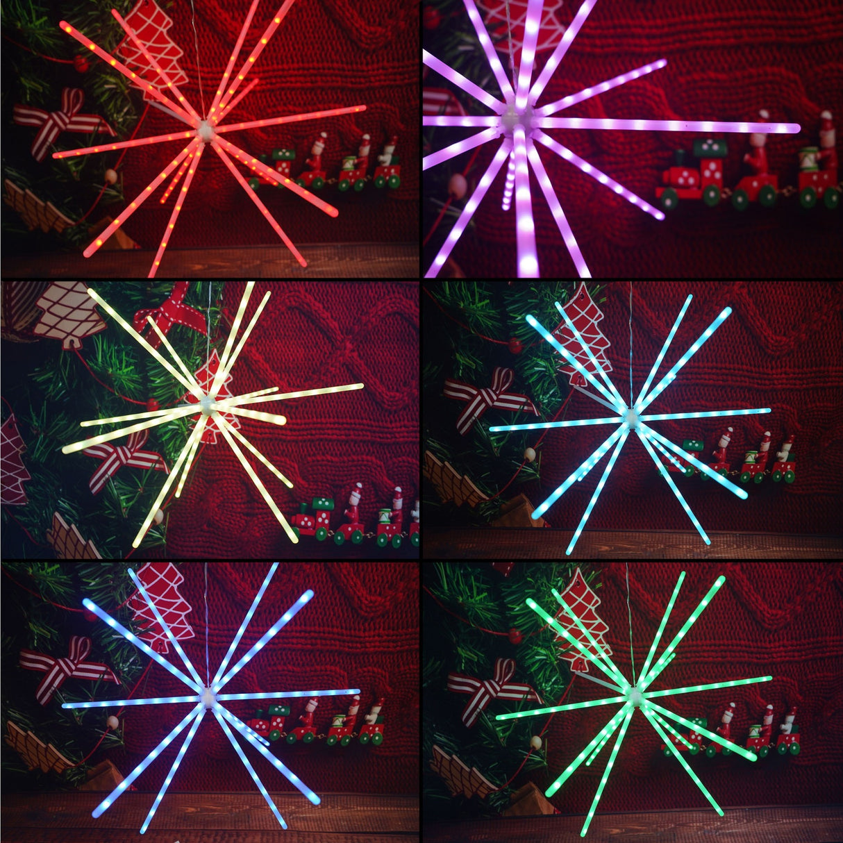 Karácsonyi installáció, 112 LED-es világítás, RGB, csillagfény, transzformátorral, rézhuzallal, beltéri/kültéri