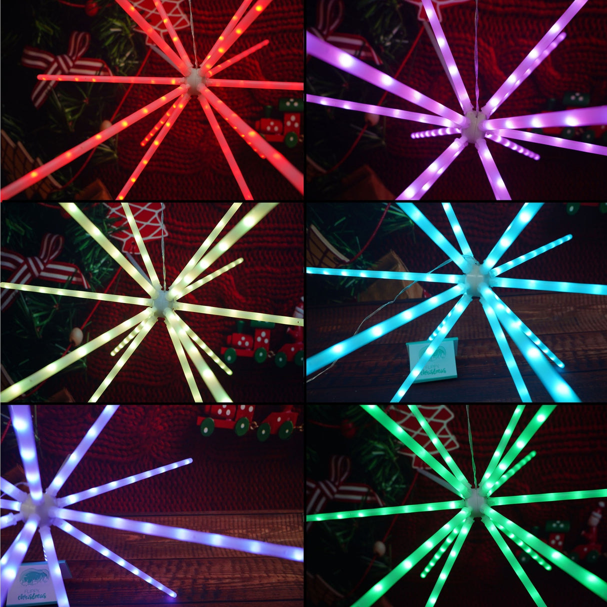 Karácsonyi installáció, 112 LED-es világítás, RGB, csillagfény, transzformátorral, rézhuzallal, beltéri/kültéri