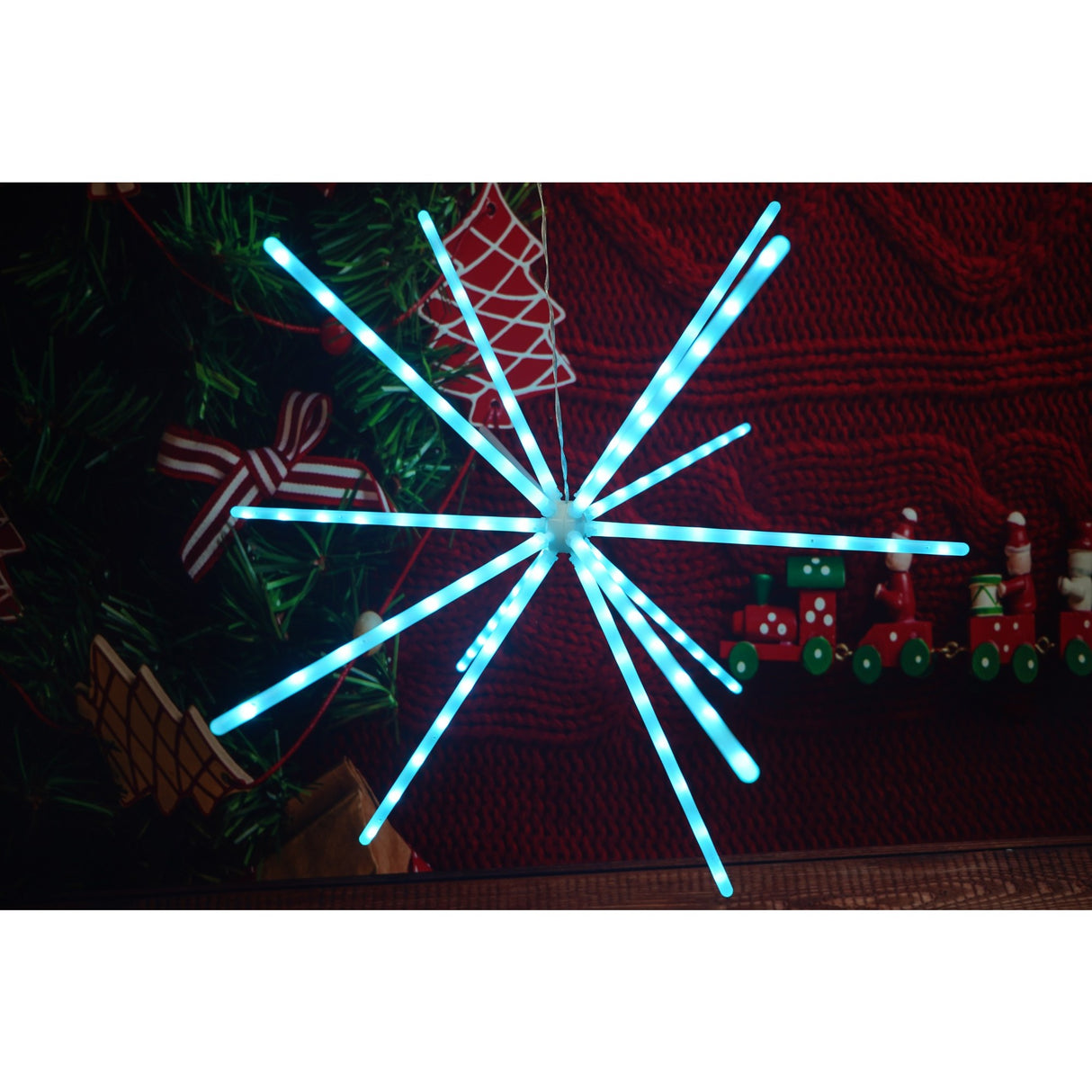 Karácsonyi installáció, 112 LED-es világítás, RGB, csillagfény, transzformátorral, rézhuzallal, beltéri/kültéri