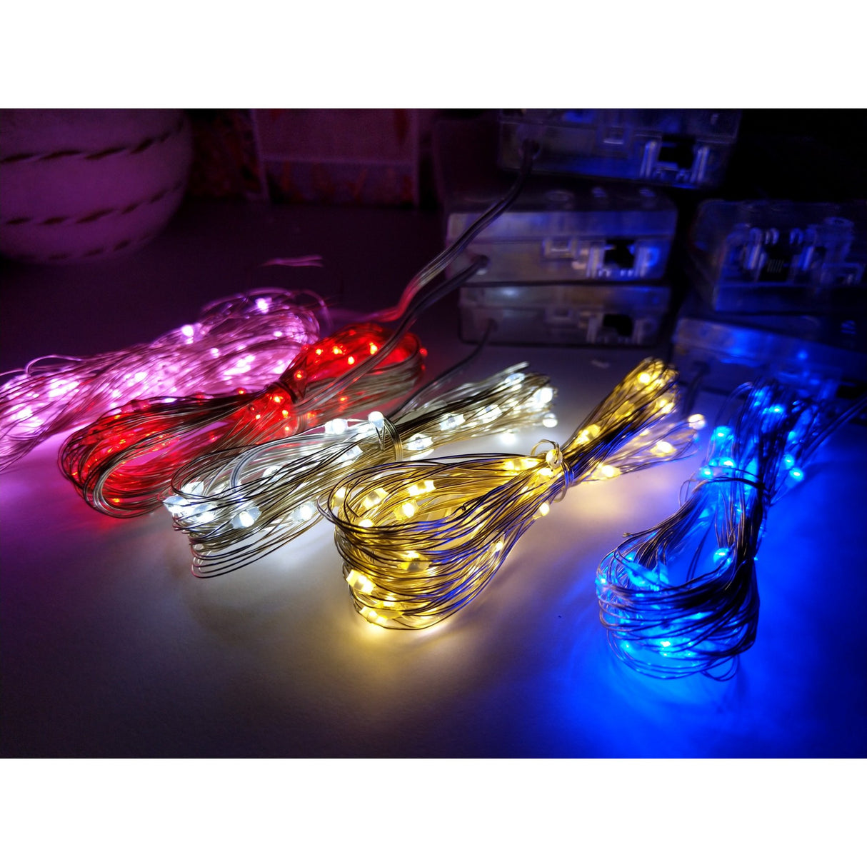 Karácsonyi elemes rézdrótfüzér 5 m-es típus 50 LED
