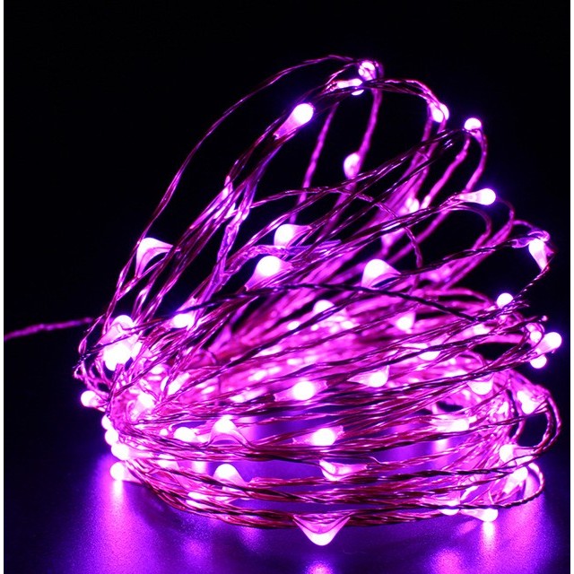 Karácsonyi elemes rézdrótfüzér 5 m-es típus 50 LED