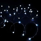 Karácsonyi elemes lineáris fényfüzér, 2 fényfüzér, 5 m rézhuzal, 50 LED, menő