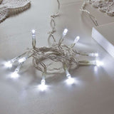 Karácsonyi elemes lineáris fényfüzér, 2 égő, 1 m vezeték, 10 LED, hideg fehér