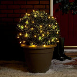 Instalatie De Craciun Cu Baterii Tip Liniar, 2 Jocuri De Lumini, Fir 3 M 30 Led -Uri, Alb Cald