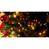 Karácsonyi elemes lineáris fény, 2 világító szett, zöld vezeték, 10 m, 100 LED 