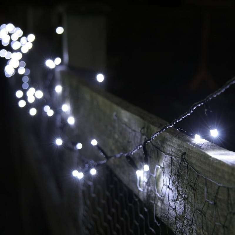 Instalatie De Craciun Cu Baterii Tip Liniar, 2 Jocuri De Lumini, Fir 3 M 30 Led -Uri, Alb Rece