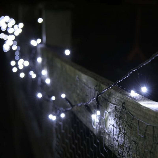 Instalatie de Craciun cu Baterii Tip Liniar, 2 jocuri de lumini, Fir Verde 3 m 30 LED -uri, Alb Rece - vivimall.ro