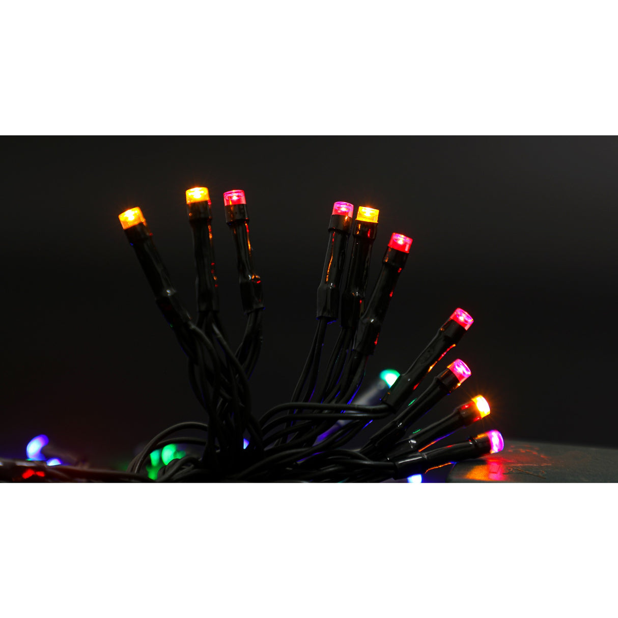 Karácsonyi elemes lineáris típus, 2 fényeffektus, zöld vezeték, 3 m, 30 LED 