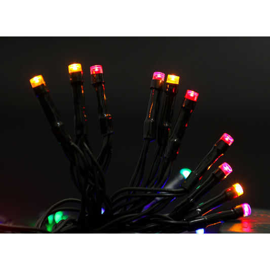 Instalatie de Craciun cu Baterii Tip Liniar, 2 jocuri de lumini, Fir Verde 3 m 30 LED -uri, Multicolor - vivimall.ro