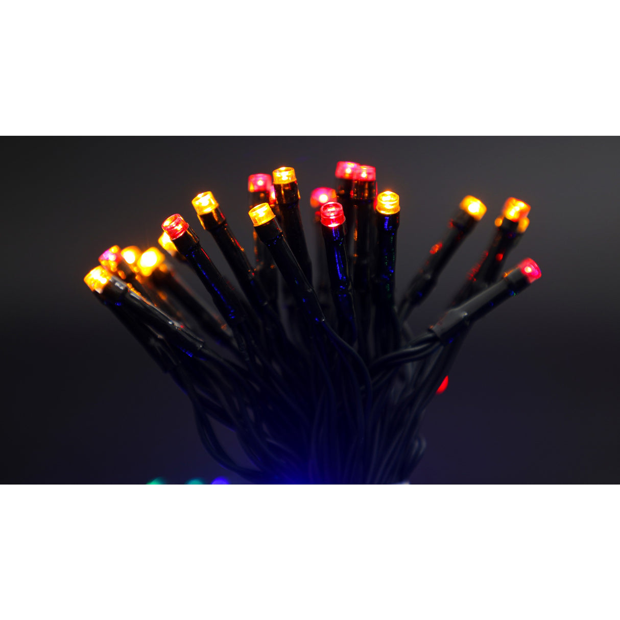 Karácsonyi elemes lineáris típus, 2 fényeffektus, zöld vezeték, 5 m, 50 LED