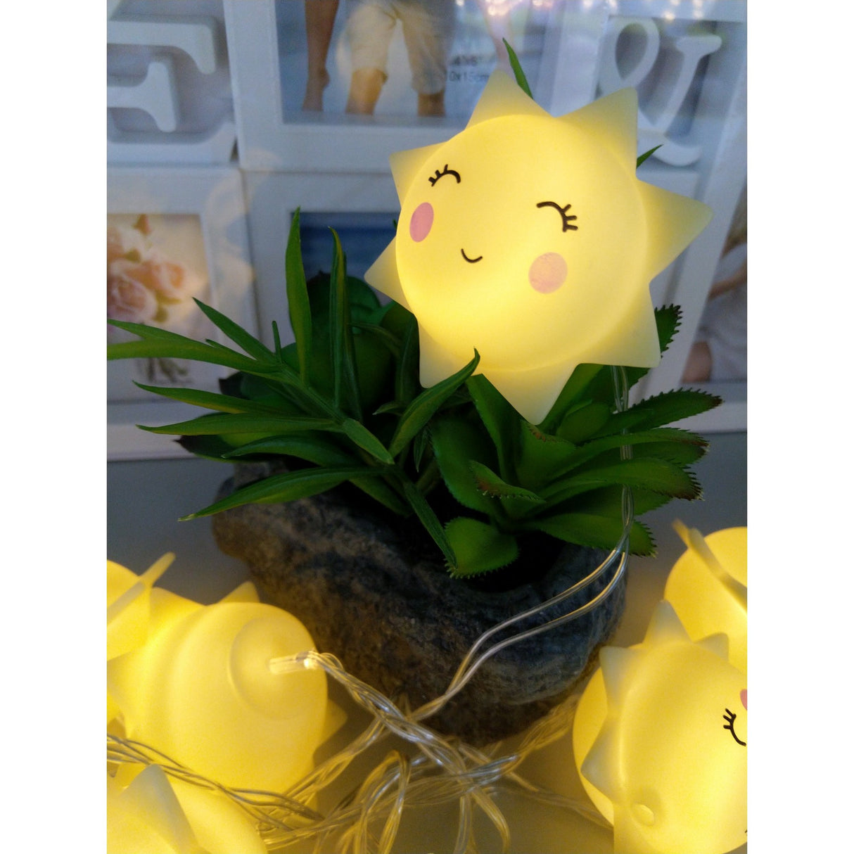 Instalatie de Craciun cu Baterii Tip Sir 1.5 m 10 LED -uri Soare Alb Cald - vivimall.ro