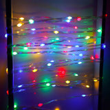 Instalație liniară Yoto multicoloră montată pe brad de Crăciun, interior, 100 LED-uri