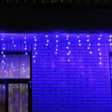 Instalatie de Craciun Flippy® Tip Franjuri, 12 m, 300 LED-uri, Interconectabila, Albastru - vivimall.ro