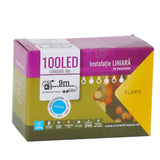 Instalatie de Craciun, Flippy®, Tip Liniara, 9 m, 100 LED-uri, Interconectabila, Albastru - vivimall.ro