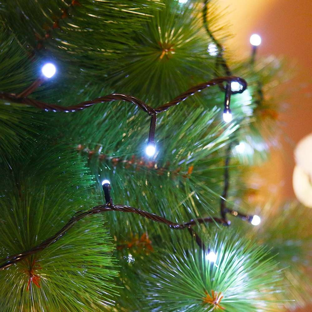 Karácsonyi installáció, Lineáris típus, 9 M, 100 LED, Összekapcsolható, Matt Fény, Hideg