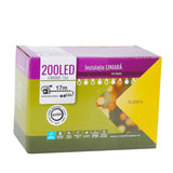 Instalatie de Craciun Flippy® Tip Liniara, Fir Negru, 17 m, 200 LED-uri, Interconectabila, Alb Rece - vivimall.ro