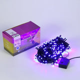 Instalatie de Craciun Flippy® Tip Liniara, Fir Negru, 24 m, 300 LED-uri Mici Rotunde, Interconectabila, Albastru - vivimall.ro