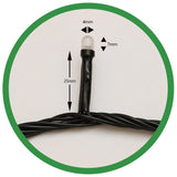 Instalatie De Craciun Tip Liniara, Fir Negru, 24 M, 300 Led-Uri Mici Rotunde, Interconectabila