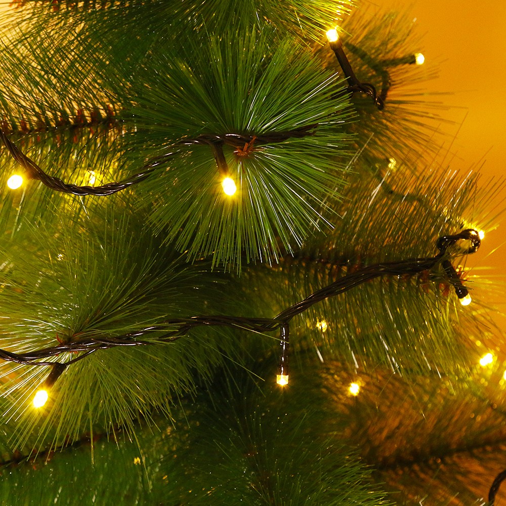 Karácsonyi installáció, Lineáris típus, Vezeték, 9 M, 100 LED, Összekapcsolható, Meleg fehér