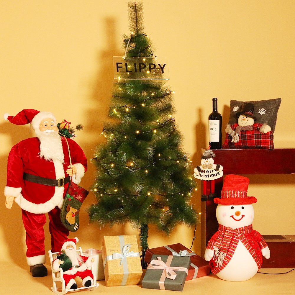 Instalatie de Craciun, Flippy®, Tip Liniara, Fir Negru, 9 m, 100 LED-uri, Interconectabila, Alb Cald - vivimall.ro