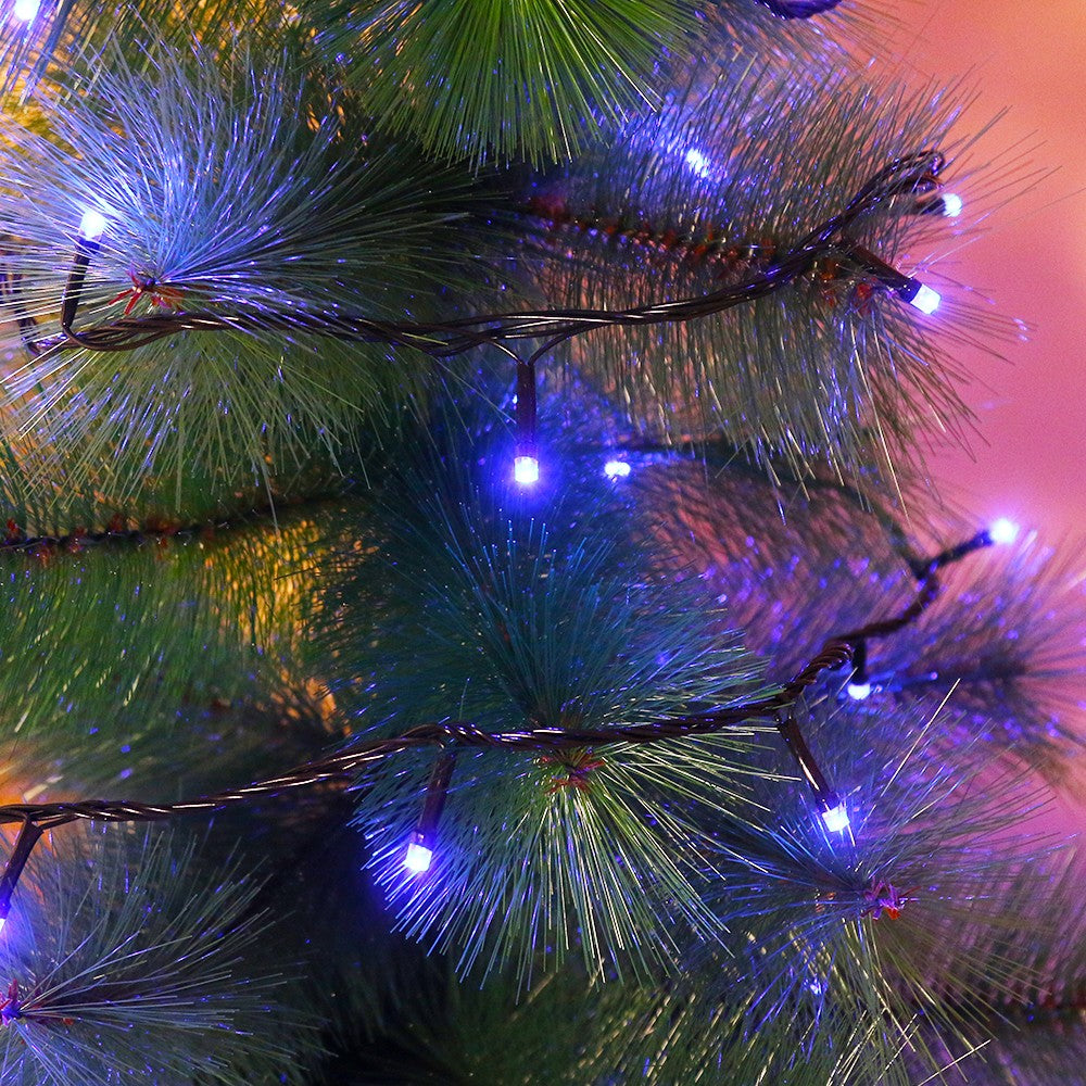 Karácsonyi installáció, lineáris típus, fekete vezeték, 9 m, 100 LED, összekapcsolható