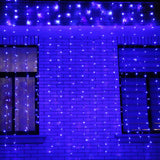 Instalatie de Craciun, Flippy®, Tip Perdea, 3 x 3 m, 320 LED-uri, Interconectabila, Albastru - vivimall.ro