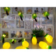 Instalație de Crăciun tip șir cu baterii, model Ananas Galben, 1,5 m, 10 LED-uri, vedere frontală