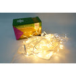 Instalație Crăciun Flippy tip țurțuri cu flash, 132 LED-uri alb cald, secțiune 4 m, fir alb — vedere frontală
