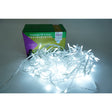 Instalație Crăciun Flippy tip țurțuri alb rece, 132 LED-uri pe secțiune de 4 m, fir transparent, vedere frontală