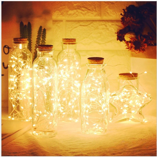 Instalatie de Craciun, Liniara, 20 m, Baterii, 200 LED-uri, Alb Cald, Fir Cupru, 2 Jocuri de Lumini, Interior/Exterior Vivimall - vivimall.ro