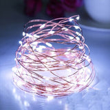 Instalatie de Craciun Liniara, Vivimall®, Tip Liniara, Fir Cupru, 8 Jocuri de Lumini, cu Telecomanda, 10 m, 100 Led-uri, Alimentare USB, 4.5V, Alb Rece