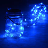 Instalatie de Craciun Liniara, Vivimall®, Tip Liniara, Fir Cupru, 8 Jocuri de Lumini, cu Telecomanda, 10 m, 100 Led-uri, Alimentare USB, 4.5V, Albastru