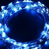 Instalatie de Craciun Liniara, Vivimall®, Tip Liniara, Fir Cupru, 8 Jocuri de Lumini, cu Telecomanda, 5 m, 50 Led-uri, Alimentare USB, 4.5V, Albastru