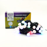 Instalatie de Craciun Liniara RGRB Yoto, 10 m, din care 1 m Prelungitor 220V, 40 LED, Bilute Mate, Interconectabila, Utilizare Interior/Exterior, Fir Negru, multicolor - vivimall.ro