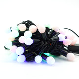 Instalatie de Craciun Liniara RGRB Yoto, 10 m, din care 1 m Prelungitor 220V, 40 LED, Bilute Mate, Interconectabila, Utilizare Interior/Exterior, Fir Negru, multicolor - vivimall.ro