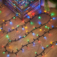 Instalație Crăciun liniară Yoto 17 m, 200 LED multicolor, vedere de ansamblu a firului negru