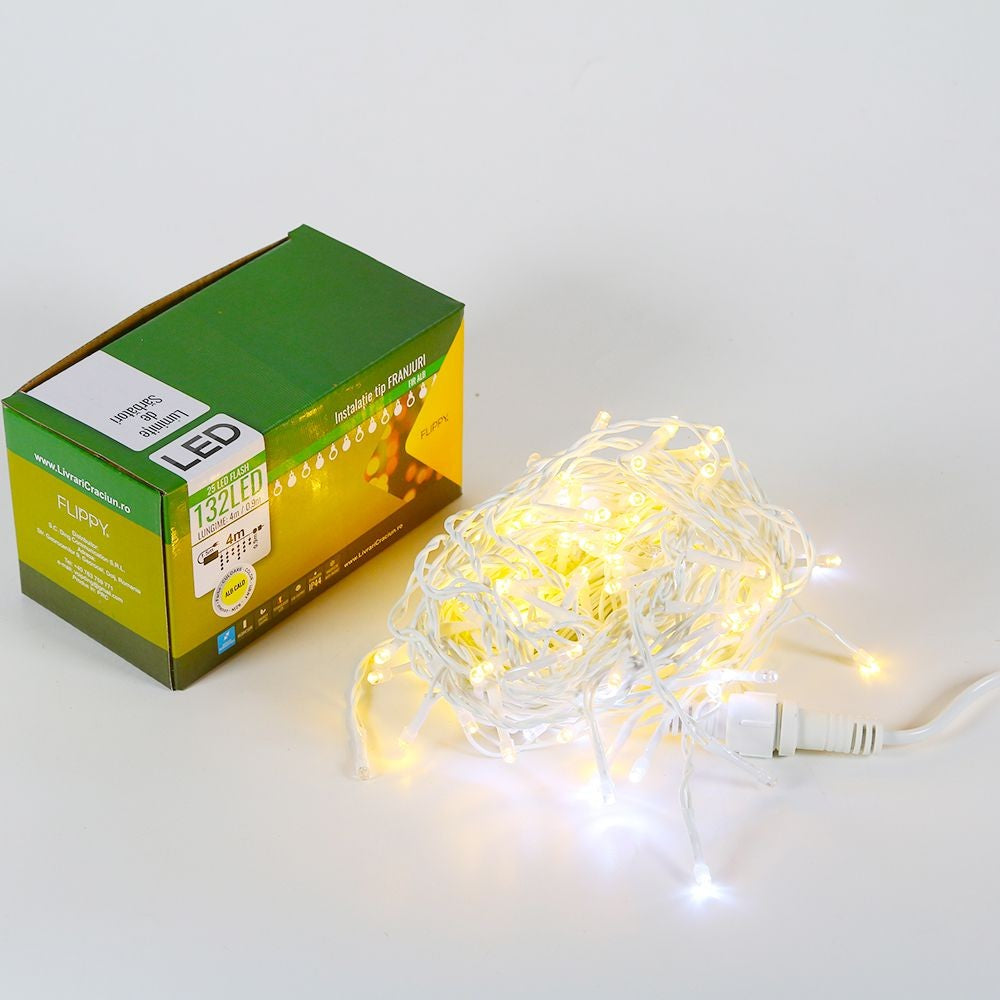 Karácsonyi installáció, prémium, peremtípus vakuval, 4 m, 132 LED, összekapcsolható 