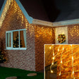 Instalație Crăciun tip franjuri Vivimall 2096WW, 8 m, 252 LED-uri alb cald, vedere generală frontală