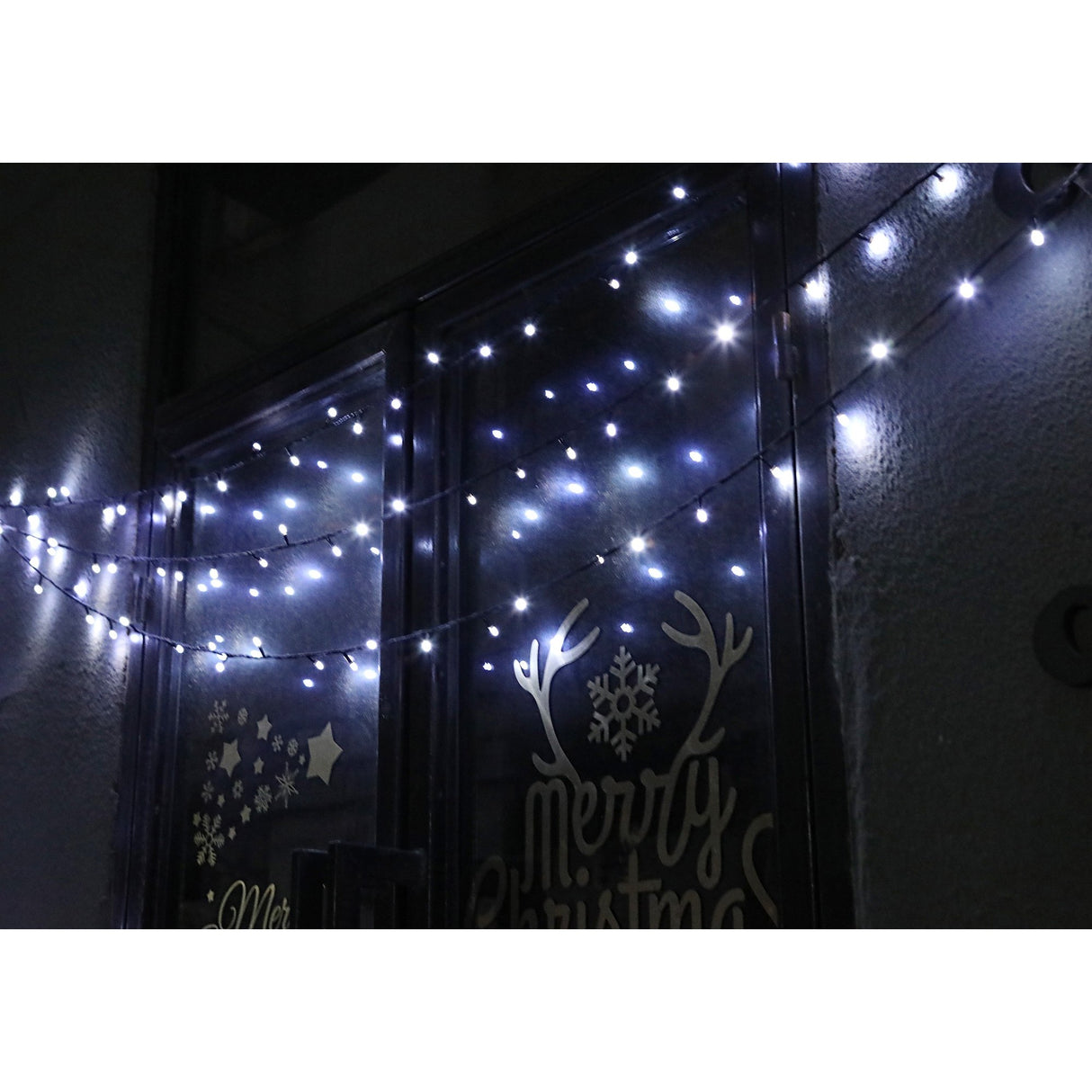 Karácsonyi installáció, prémium, lineáris / füzér típusú, 50 m, 500 nagy LED, menő